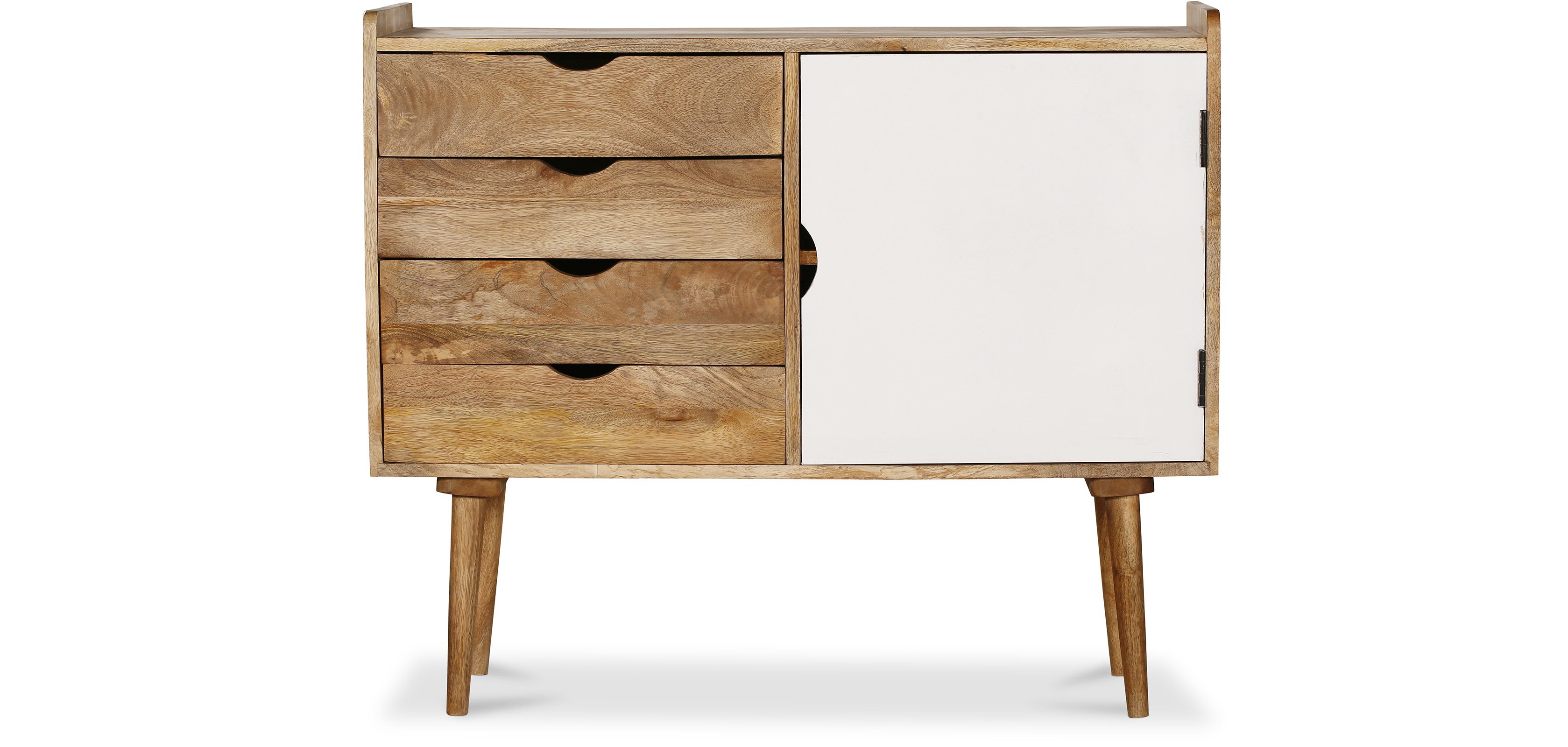 Aparador vintage industrial de madera blanco