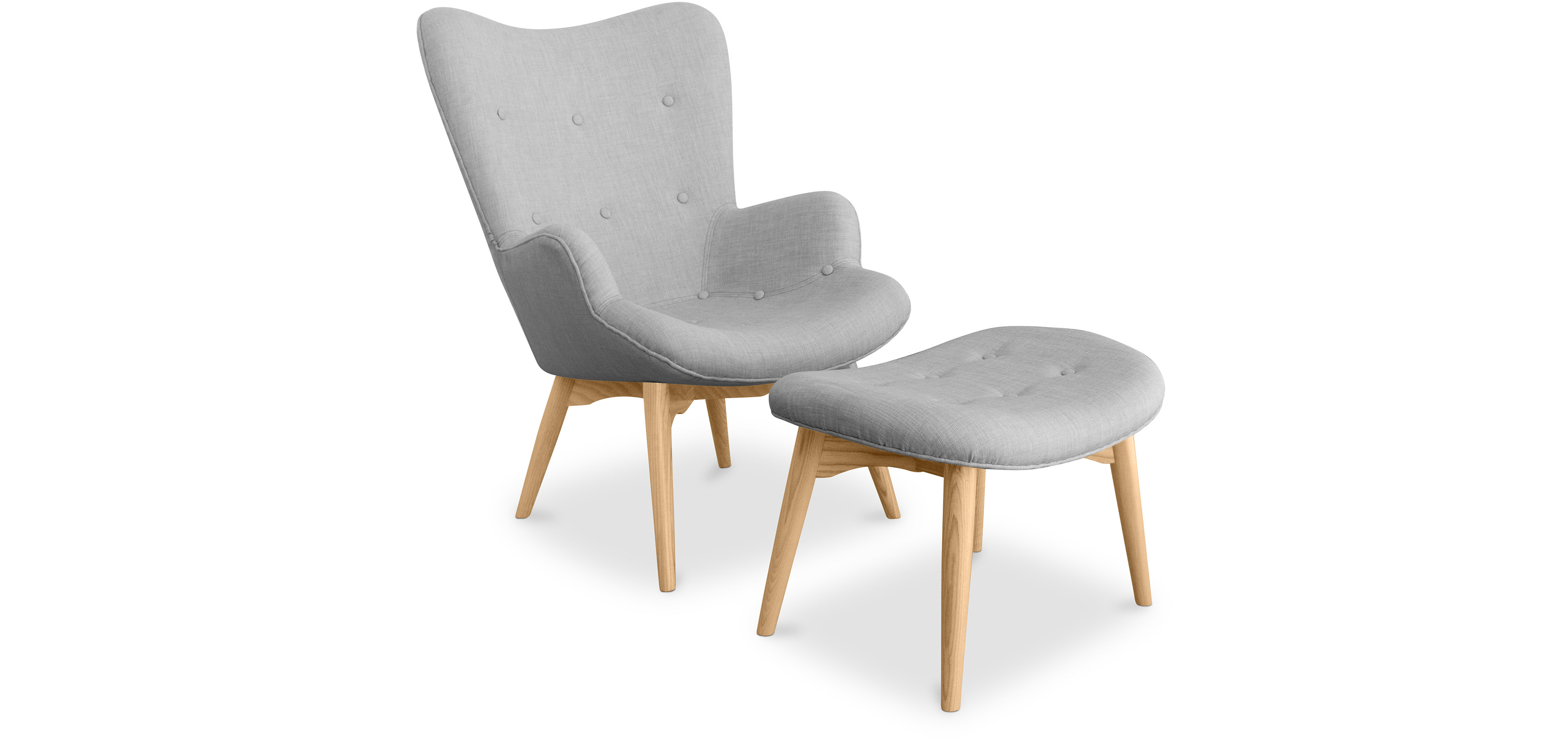 Sillón con Reposapiés Contor - Diseño Escandinavo