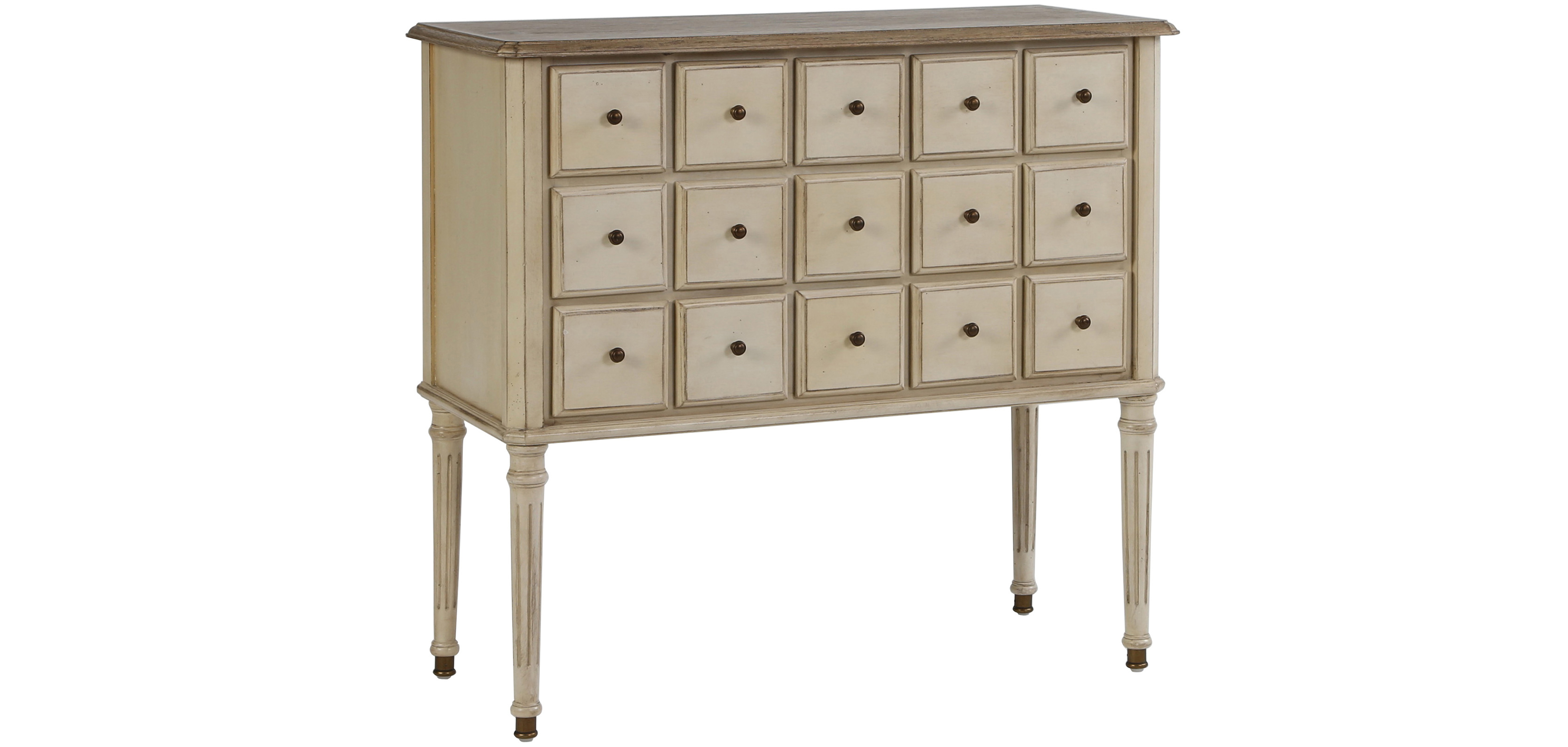 Cómoda 15 Cajones Estilo Rústico - Madera Encerada