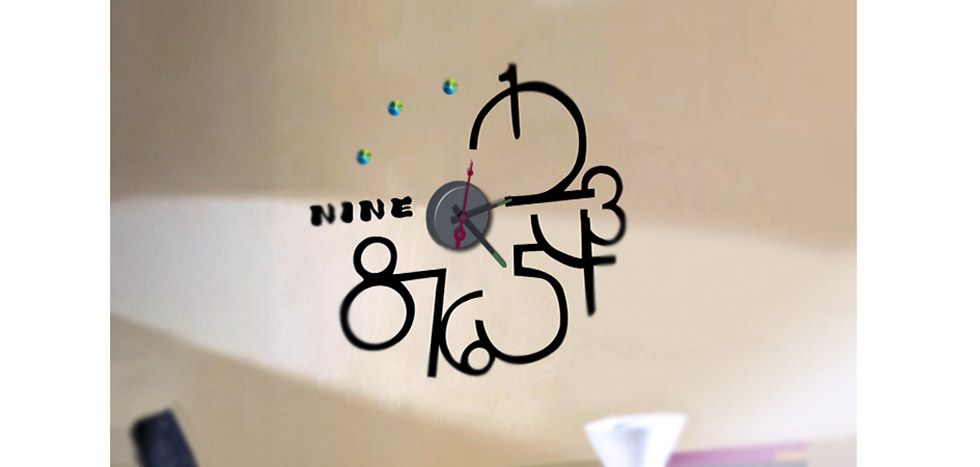 Reloj de Pared adhesivo de diseño Mix