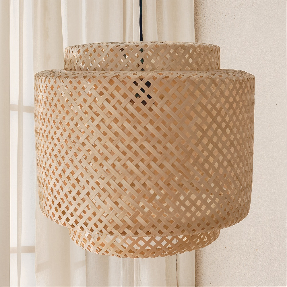Compre Lámpara de techo de bambú natural boho - Lorna en España | MyFaktory