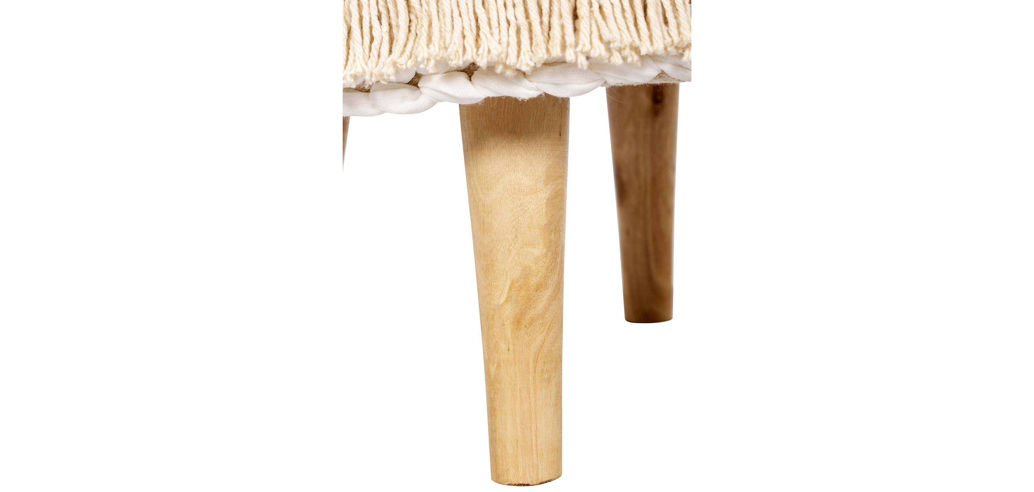 Compre Taburete puff estilo boho en madera y algodón - Isabella en ...